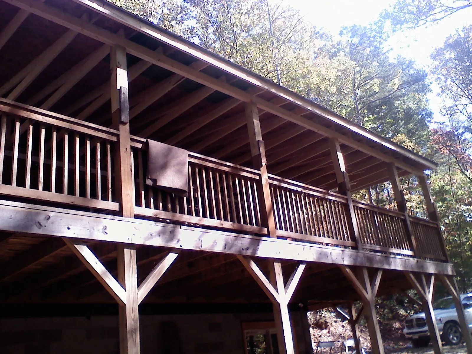 Timber framing under a new elevated porch and deck — Roof Leak Repair in Kewaskum by Roofing Brothers